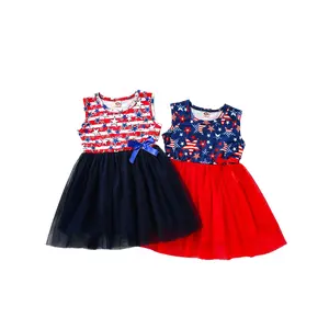 Little Girls Dress Summer Toddler Girl Clothes 4th of July Dress Kids, 18 Months-5 Years