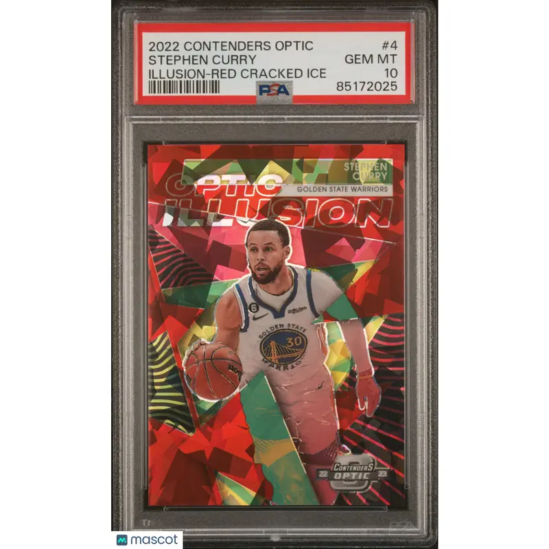 Stephen Curry PSA 2022 Panini Contenders Optic Illusion Red Cracked Ice 10