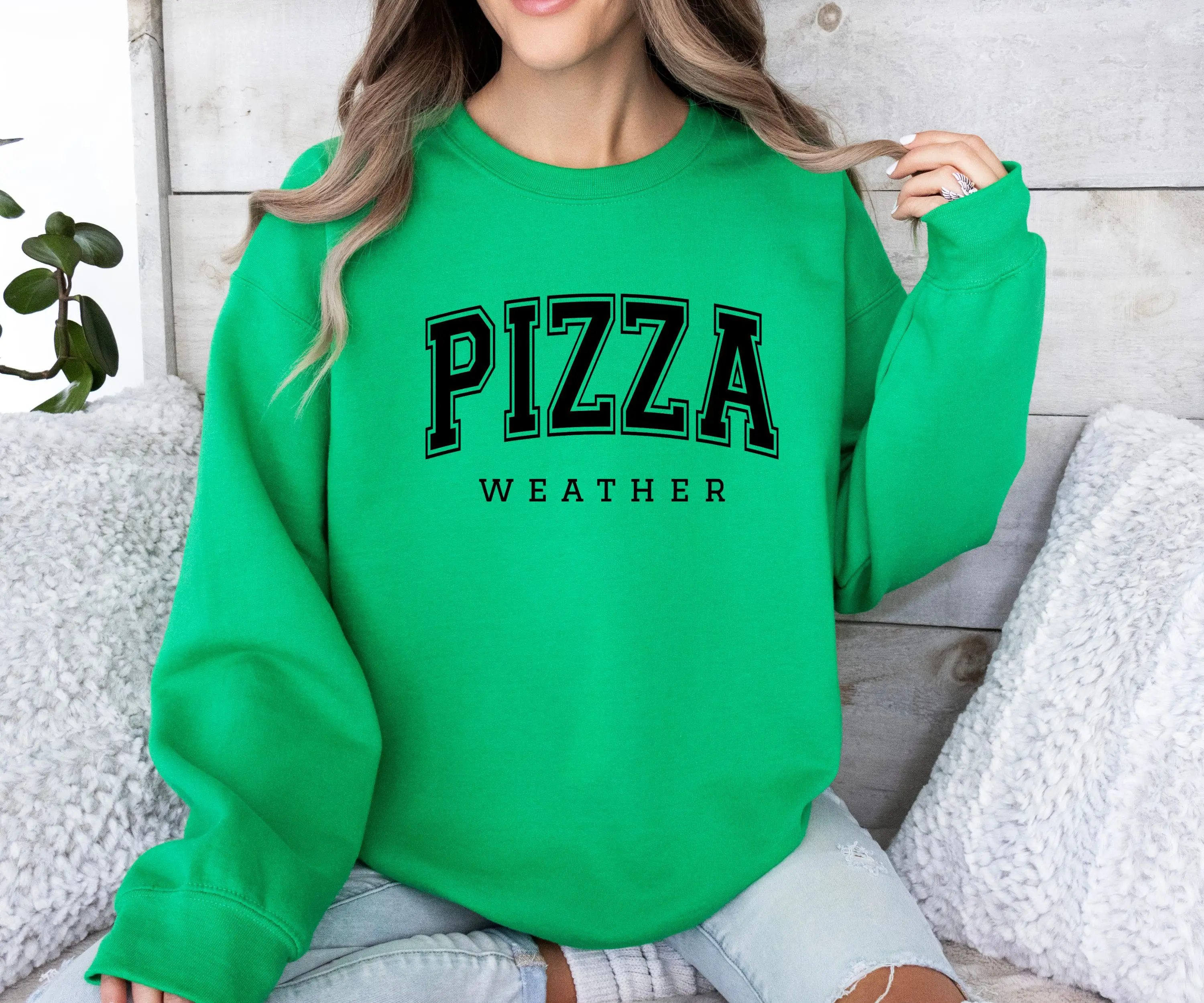 Pizza Weather Crewneck Sweatshirt