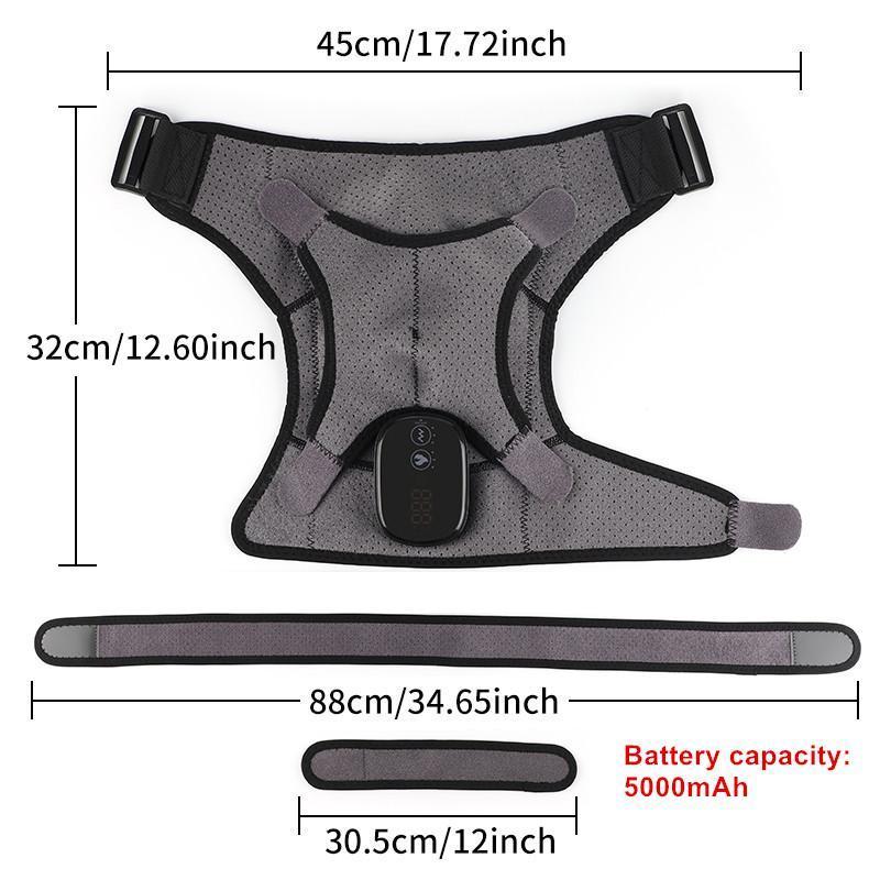 Wireless Heating Shoulder Massager, Shoulder Massage Wrap with Vibration Function, Electric Shoulder Wrap for Men and Women