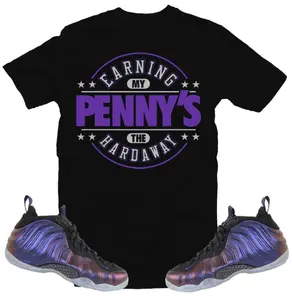 Foamposite "Eggplant" Hardaway Black Tee - Unique Design, Stylish Appearance, Perfect for Various Occasions - Menswear