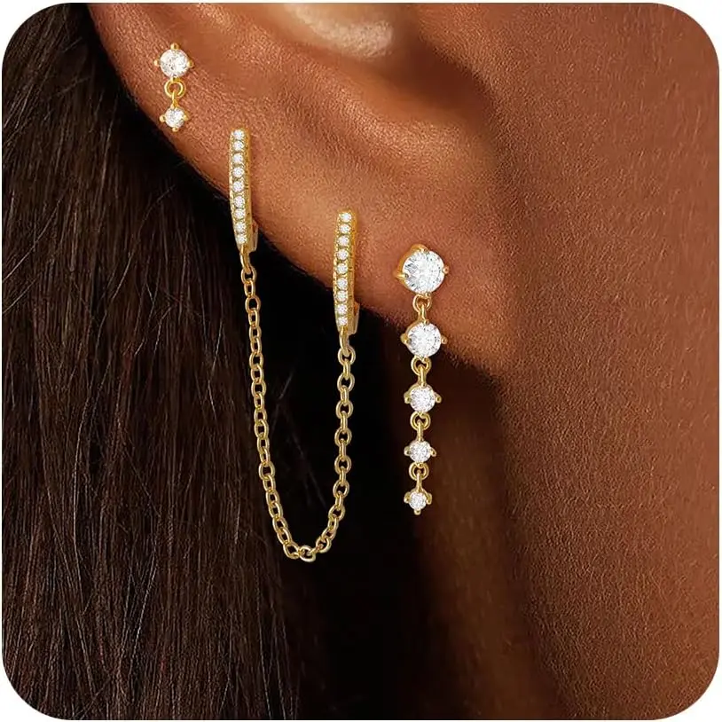 E-Chain Earrings-Gold