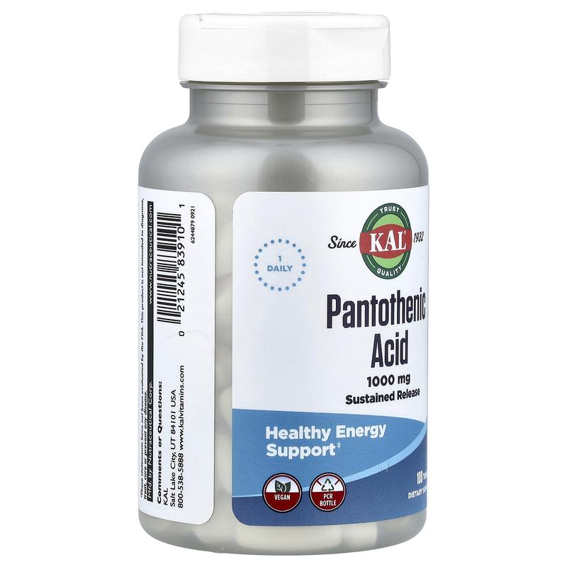 KAL Pantothenic Acid, 100 Tablets