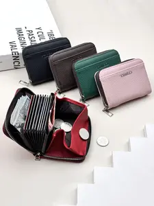 Women's Mini PU Leather Wallet, Card Holder, Large Capacity Compact Coin Box, Portable Money Storage, Easy to Use, Stylish Wallet