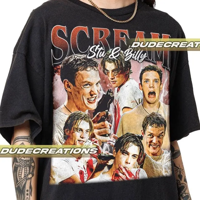 Limited Stu Macher and Billy Loomis Vintage T-Shirt, Scream Movie Shirt, Halloween Shirt, Horror Movie Shirt, Gift For Woman and Man Unisex T-Shirt GP02 3IUC 6