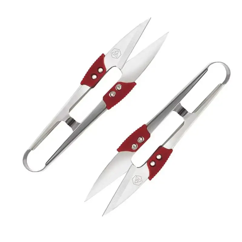 2pc Ambidextrous Stainless Steel Thread Snips, Spring-Loaded U-Shaped Cross Stitch Scissors for Sewing and Crafting, Ideal for Home & Sewing Use, Sewing Tools