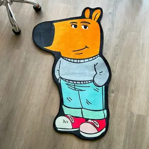 Modern Cartoon Anime Print Carpet, Home Decorative Rugs, Casual Style Plush Rug for Living Room Bedroom Balcony, Easy Care Large Area Mat, Soft Fluffy Rug