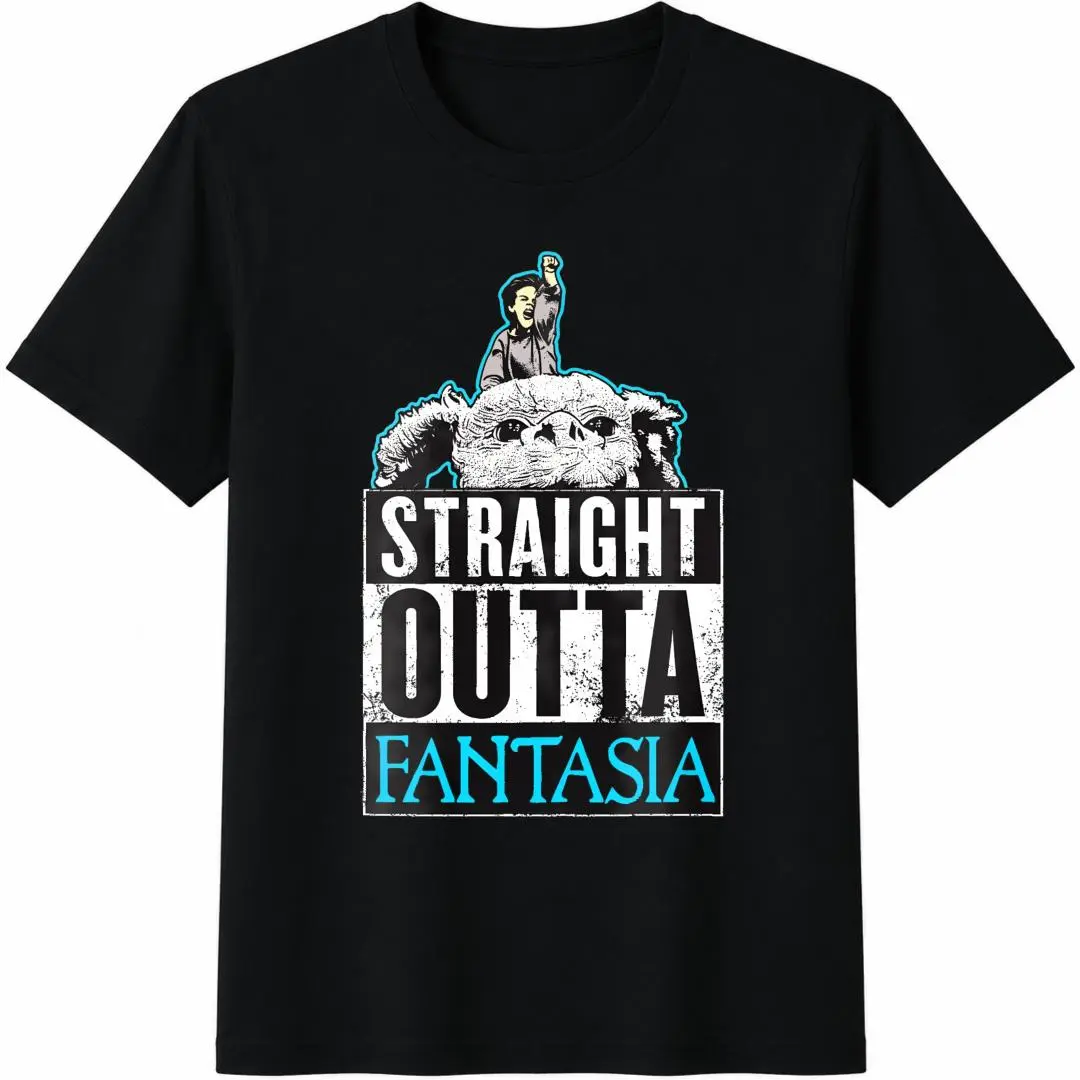 Menswear NeverEnding Story Shortsleeve Sports Top - 80s Movie Parody, Straight Outta Fantasia, Matching Gym Fabric, Breathable