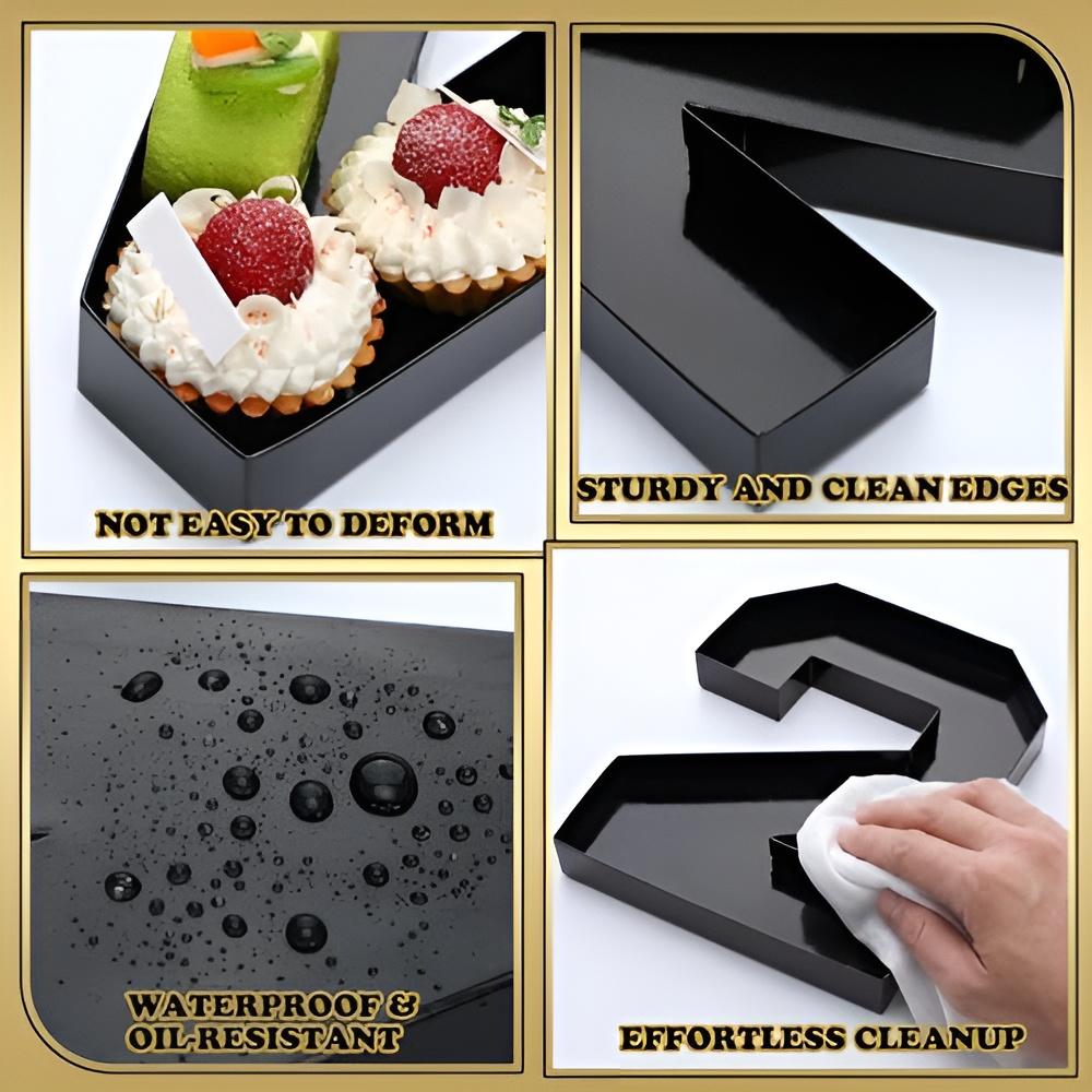 4 Pcs 2026 Graduation Fillable Number Trays 10" Cardboard Charcuterie, Dessert & Snack Serving Trays for Class of 2026 Party Supplies