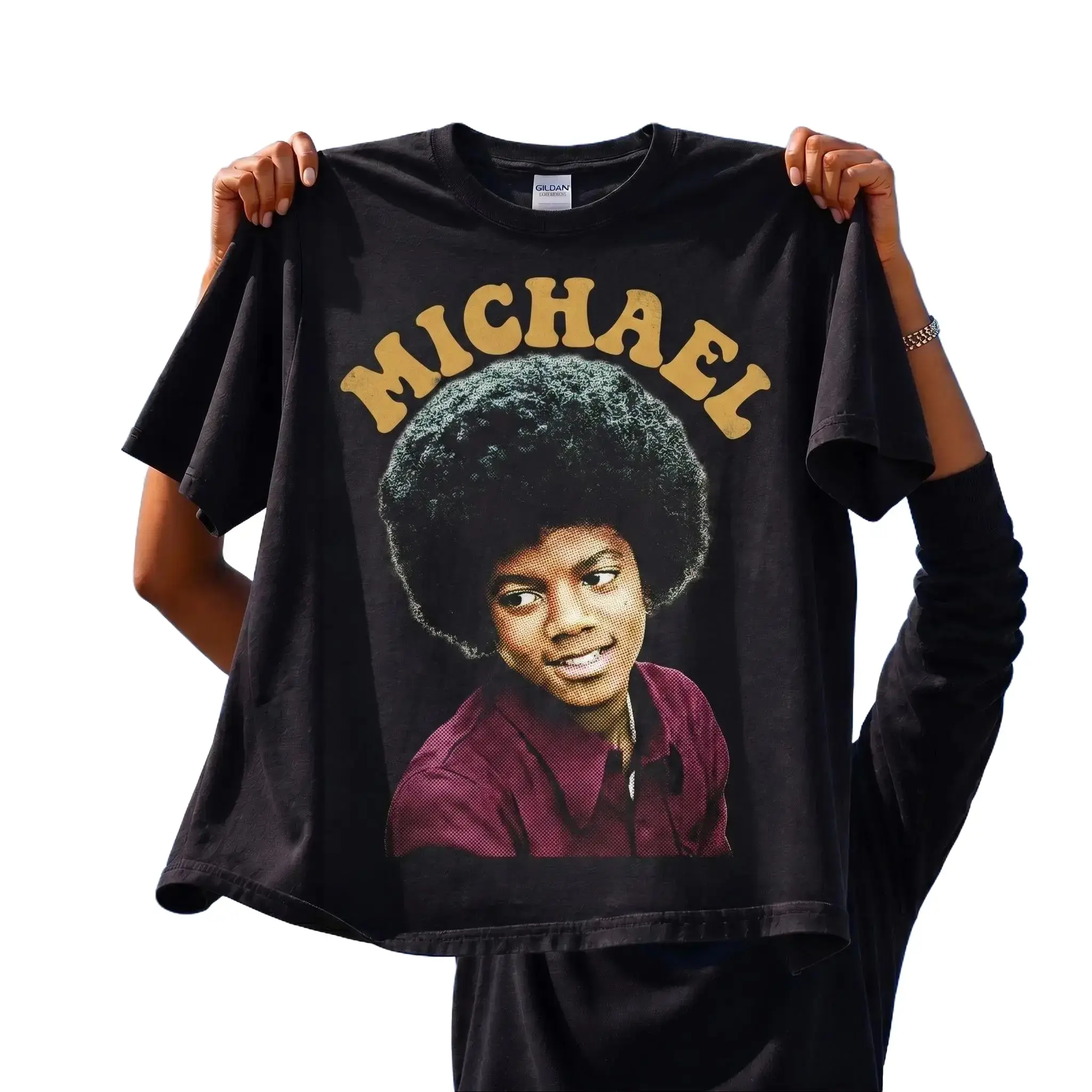 [SALE UP TO 35%] Young Michael Jackson Halftone Tee _ Vintage 70s Music Icon Shirt, Gift For Him, Gift For Fan, Gift For All