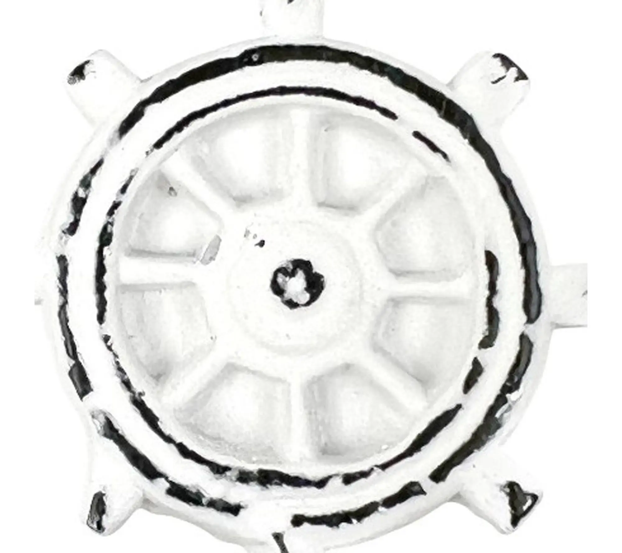 HomeRoots Set of 6 White Iron Nautical Drawer Knobs HomeRoots Set of 6 White Iron Nautical Drawer Knobs