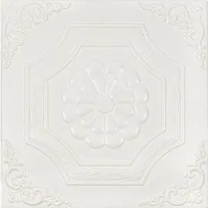 Ceiling Tiles Peel and Stick Waterproof 3D Foam Self-Adhesive Ceiling Sticker 13.8 in*13.8 in, Pack of 16, Covering 21 sq.ft for roof and Wall