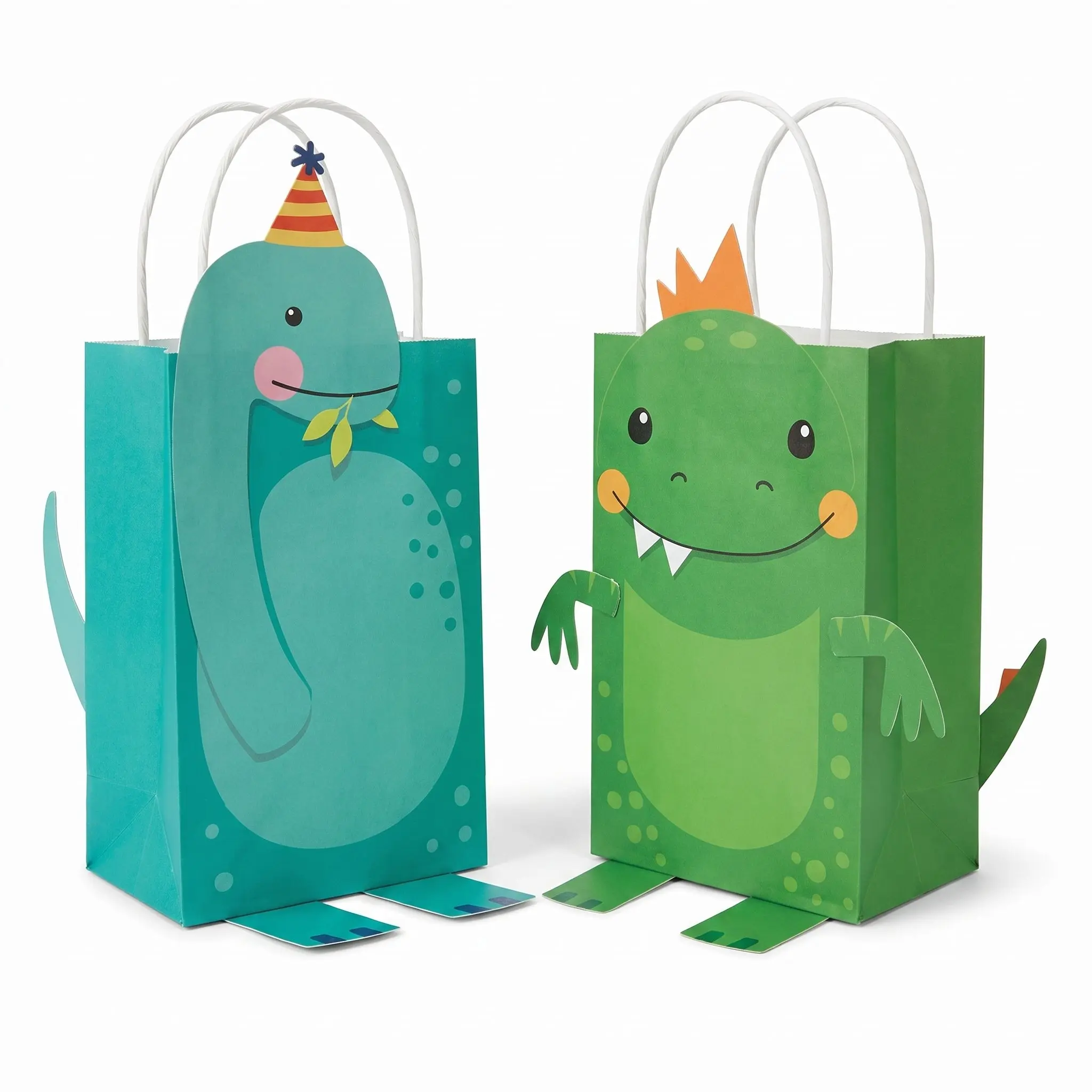 Dino-Mite DIY Dinosaur Kraft Gift Bag Kit - 8 Pack