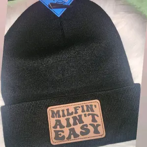 milfin' aint easy beanie Solid Color milfin' aint easy beanie Solid Color