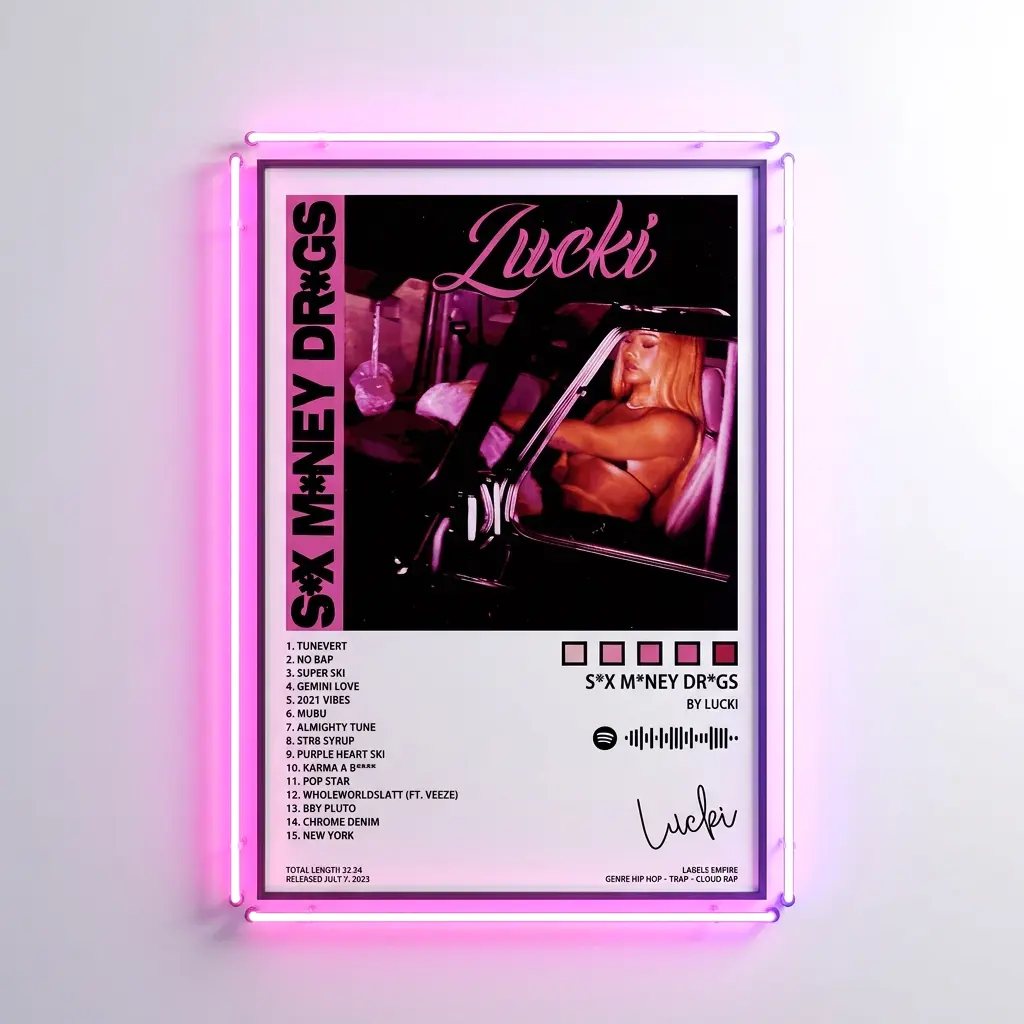 LUCKI Album Cover Poster - Artistic Graphic Print, Modern Home Decor, Cool Room Accent, Bedroom Wall Art, Room Decor