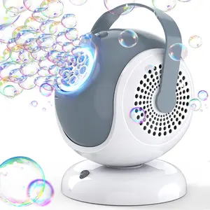 Kids Automatic Bubble Machine | 360° Oscillation 75° Adjustment LED Light Bubble Blower | Outdoor Indoor Play Toy for Toddlers Boys Girls
