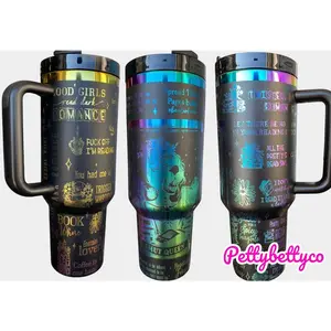 Smut Queen Black Rainbow - Dark Romance Reader Tumbler -  Engraved Cup - Custom Engraved Cup   40oz tumbler with handle - Romance Book Theme