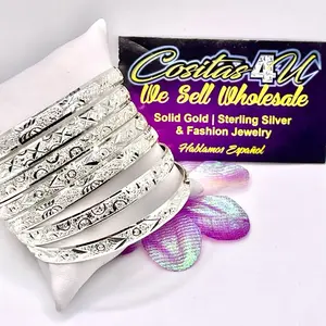 Bangles Silver Semanario Pulsera 7 Bangle Bracelet - Solid Gold & Sterling Silver Jewelry