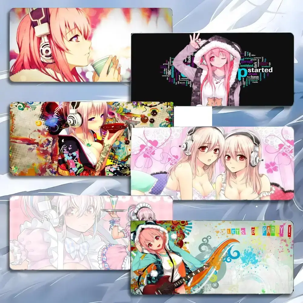 character cute S-Super Sonico Mouse Pad Mousepad Large Gaming LockEdge Thickened PC Table Desk Mat