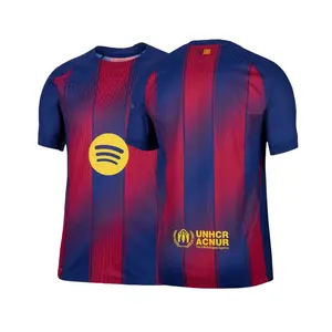 25 26 Home Short Sleeve Soccer Jersey Fans Version Red Blue