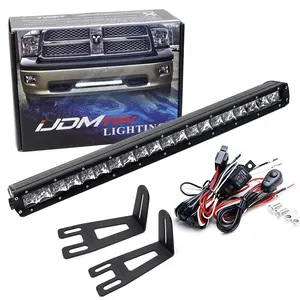 iJDMTOY Lower Grille Mount 20-Inch LED Light Bar For 2003-2018 Dodge RAM 2500 3500, Includes 100W High Power LED Lightbar, Lower Bumper Opening Mount Brackets & On/Off Switch Wiring
