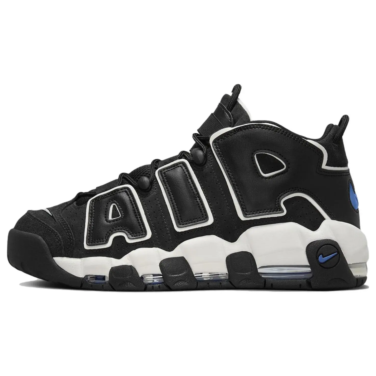 Nike Air More Uptempo 96 Black Star Blue Retro Versatile Comfort Mid Top Basketball Shoes Men's FB8883-001