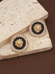 Elegant Lion Head Oil-Drop Earrings for Women, Vintage Fashion Jewelry, Stud Earring Jewelry, Perfect for Parties and Daily Wear, Ideal Gift for Friends, Circular Stud Earrings, Statement Earrings