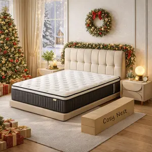 12 Inch Queen Mattress, Spring Hybrid Mattress, In-a-Box, Memory Foam, Pocket Spring Mattress, Pressure Relief, Medium Firm Support，CertiPUR-US and Oeko TEX Certified