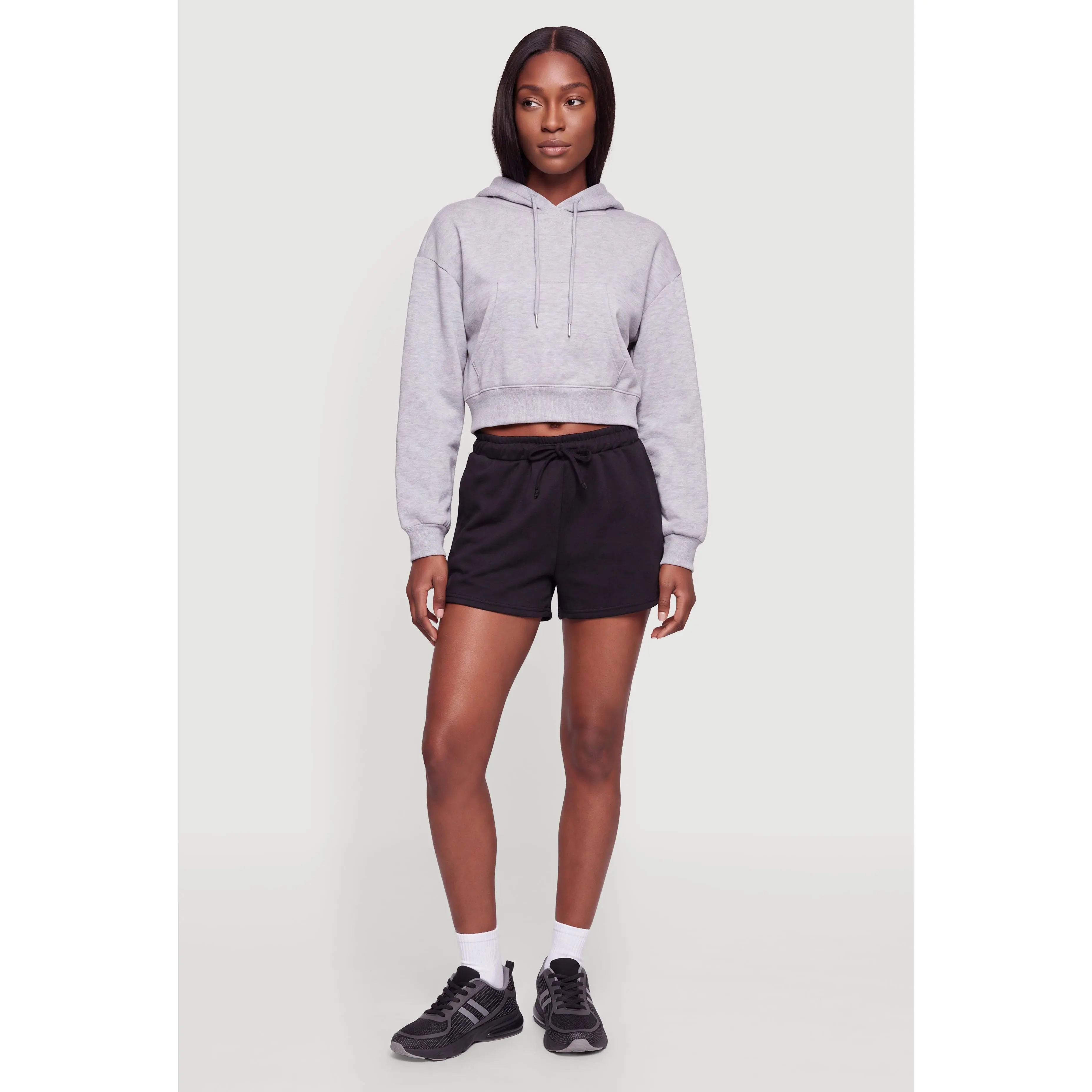 Long Sleeve Cropped Pullover Hoodie