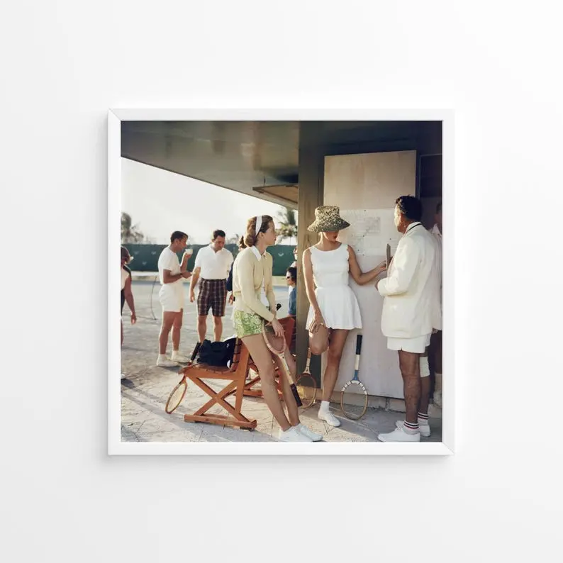 Slim Aarons Tennis in the Bahamas Print Poster, Vintage Print, Photography Prints, High Society Photo Print, Museum Quality Photo Print