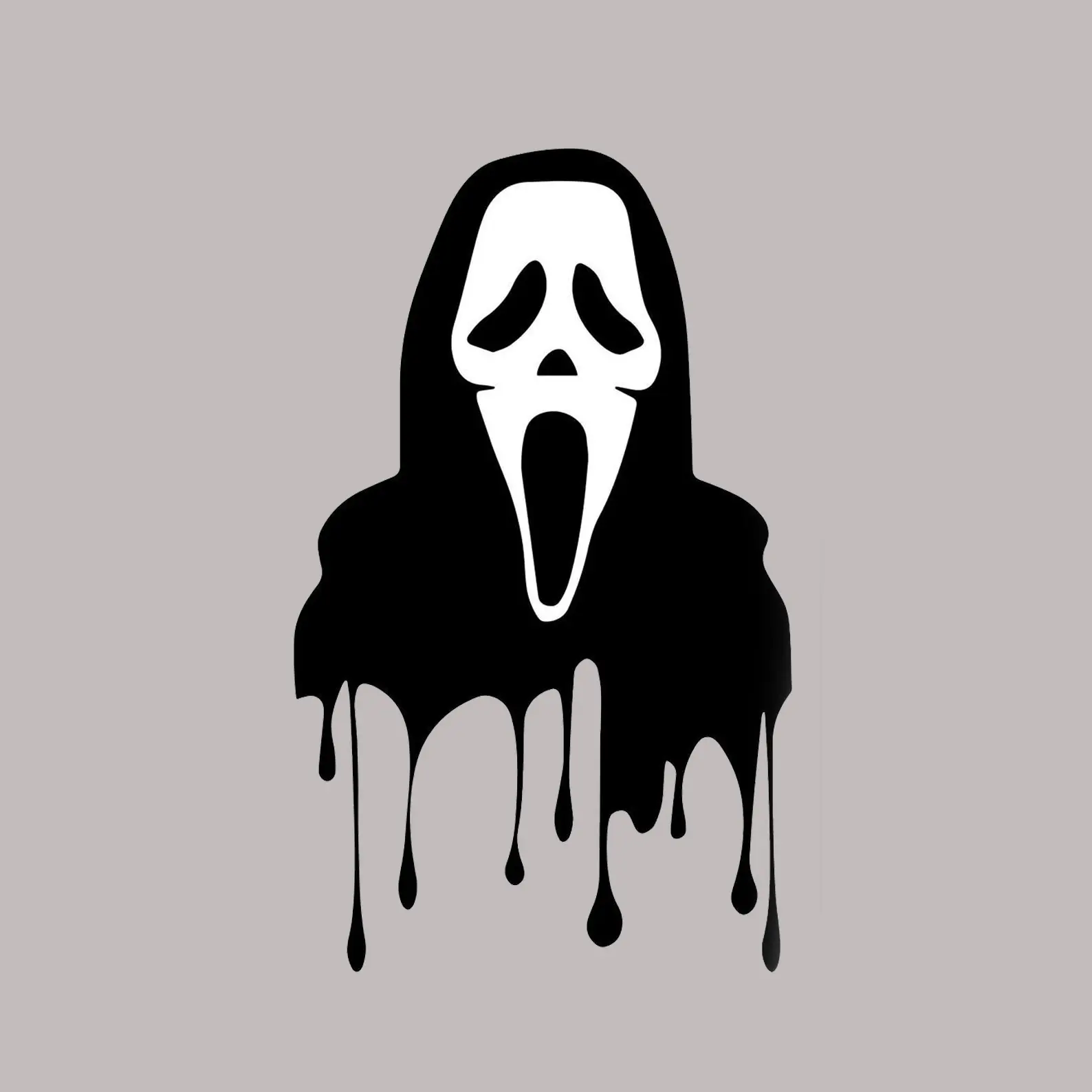 Ghostface Sticker Dripping Horror Mask, Scary Halloween Vinyl Decal, Spooky Horror Movie Inspired Sticker for Laptop, Water Bottle, Skateboard, Creepy Aesthetic Halloween Decor