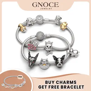 GNOCE Charm Bead for Bracelets - Dog series Corgi Golden Retriever German Shepherd West Highland Terrier Puppy  Dog charm for Bracelet and Necklace Charms for Women and Girls, Pet Charm Pendant Fit Snake Bracelets and Necklaces