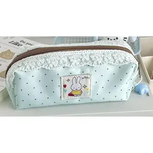 Cute Miffy Rabbit New Sweet Creative Cartoon Pattern Simple Fashion Large Capacity Portable Pencil Case Stationery Storage Bag