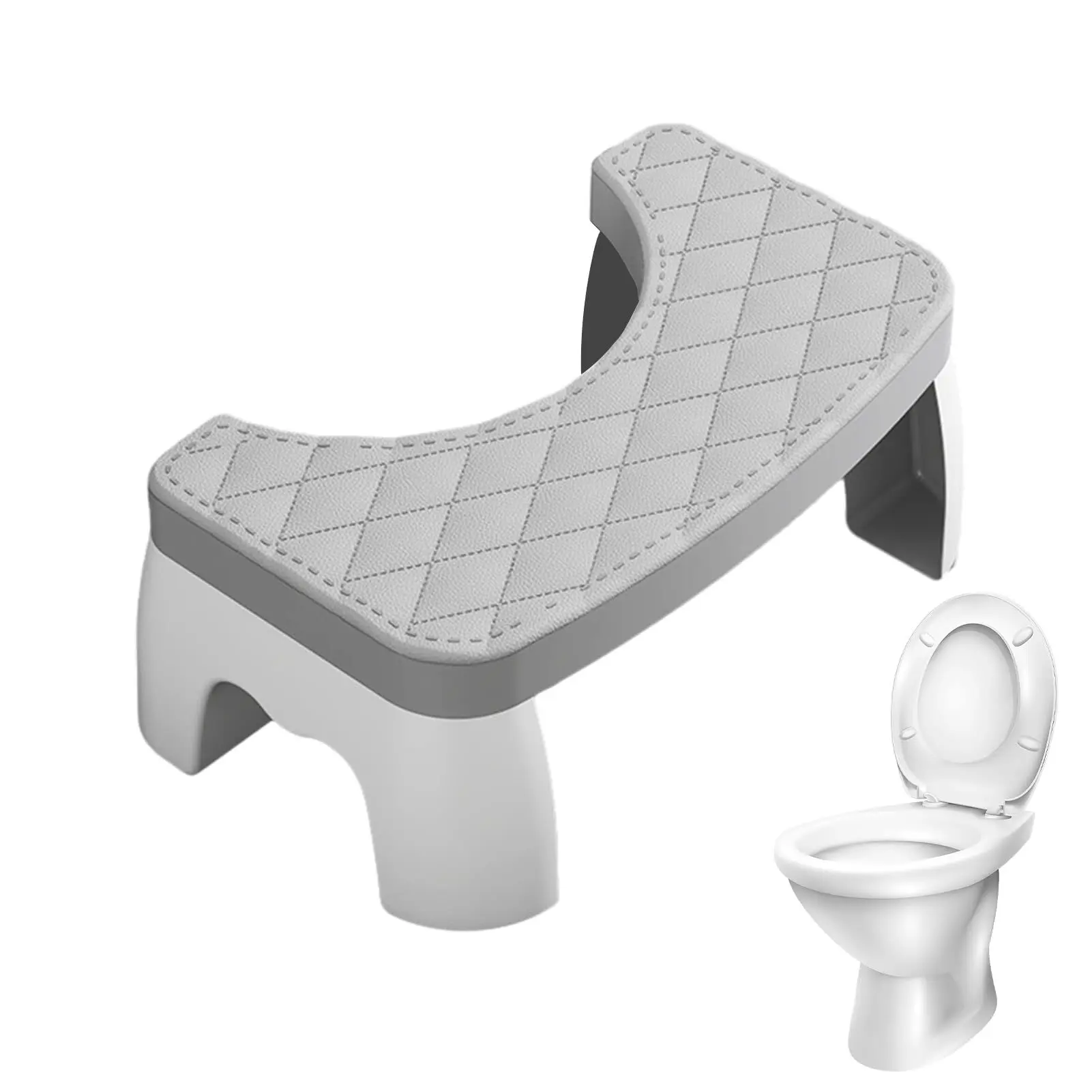 AGYTBG Pp Squatting Poop Foot Stool | Poop Stool for Bathroom | Toilet Step Stool Squat | Adults Bathroom Step Stools with Lasting Stability Kids Toil (Gray [Thickened and Reinforced])