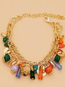 Boho Style Colorful Beaded Link Bracelet, 2024 New Style Tiered Layered Jewelry for Women & Men, Style for Parties, Daily Clothing Decor, Trendy Cool Female Accessories for Birthday Gift, Crystal Bracelets, Stackable Bracelets