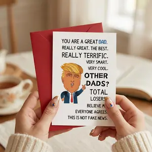 Funny Father’s Day Card, Political Humor Dad Card, Sarcastic Trump Style Card, Gag Gift for Dad, Bold Humor Father Card, Joke Card for Dad, Unique Father’s Day Card