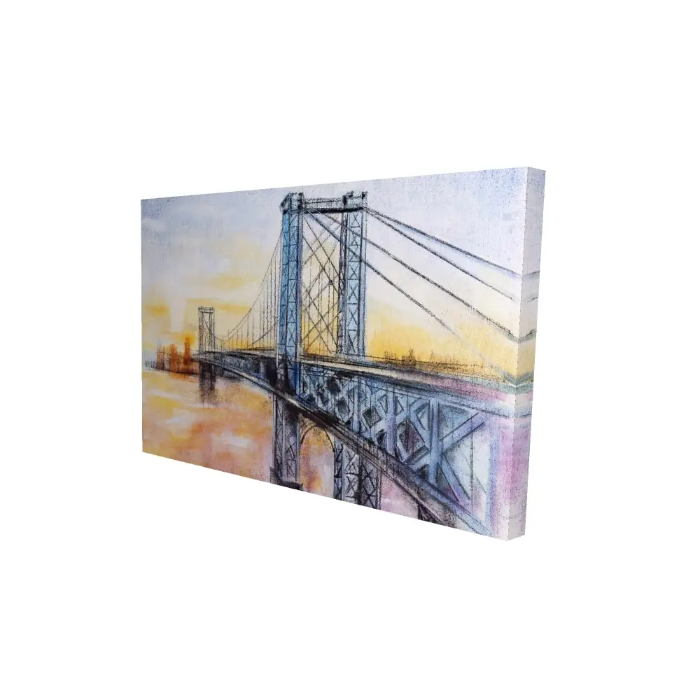 360 Stand Modern Abstract Art Print - Brooklyn Bridge Themed, 24x36 in Minimalist Home Wall Decor, Bedroom Art, Ideal Gift for Home Supplies Enthusiasts