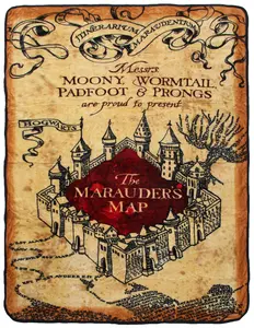 Harry Potter Marauders Map Micro Raschel Fleece Throw Blanket 48" x 60"