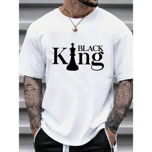 Men's Regular Fit Letter Print Jersey Polyester Round Neck Tee, Casual Short Sleeve Crew Neck T-shirt for Summer, Men's Top for Daily Wear