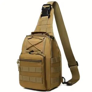 Unisex small tactical chest bag with adjustable shoulder strap, multi-functional crossbody bag, EDC (Everyday Carry), Molle shoulder bag, durable, zip closure, stylish retro look, for outdoor sports, hiking, cycling, camping,  Christmas gift.
