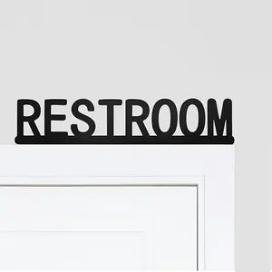 Classic Wooden Bathroom Sign, Irregular Shape Panel for Door and Wall Decor, Easy to Install, Home Decoration Accessory