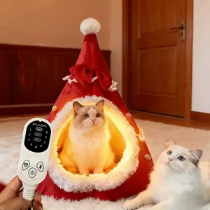 Cfume New Christmas-Themed Heated & Thermostatic Cat Bed — A Festive Cat Bed for the Holiday Season human dogbed pet sofa