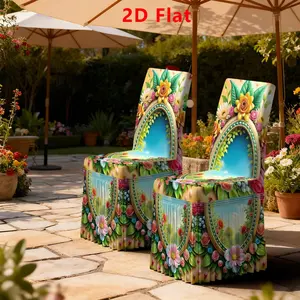 【jit 】2/4/6/pcs Elastic Printed Dining Chair Covers, Fashionable Luxurious Skirt Design, Detachable Washable, Easy Installation, Universal Decorative Seat Pads