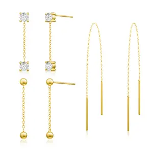 FOXGIRL Chain Dangle Earring Fashionable Tassel Design Dangle Earring Exquisite Trendy Dangle Earrings For Women Hypoallergenic Earrings Set Waterproof Jewelry Christmas Gifts Cubic Zirconia