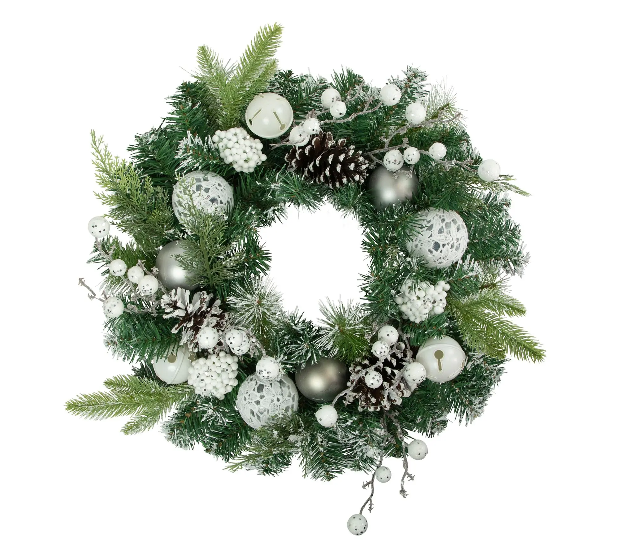 Northlight Pine Frosted Christmas Wreath w/ Ornaments 24" Northlight Pine Frosted Christmas Wreath w/ Ornaments 24"
