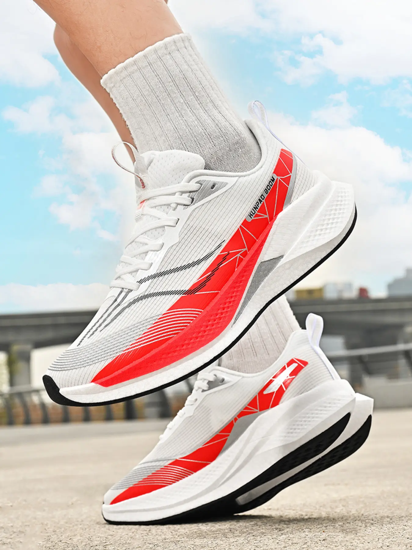 Men's & Women's Lightweight Cushion Running Shoes, Woven Breathable Upper, Rebound Midsole, Dual-Use Shoes for Jogging & Middle-Long Distance Running, Athletic Shoes, Cushioned Running Shoes, Runner Athletic Shoe