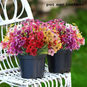 Artificial Flower Bouquet, 24/ Colorful Faux Flower Bouquet, Home Decoration Bouquet, Decorative Flowers for Home Garden, Porch, Yard, Wedding, Party, without Vase, Fruit, Plastic Faux Flowers
