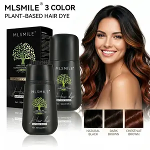 3 in 1 Hair Dye Shampoo - Can cover gray hairs,Herbal Ingredients,Contains Ginseng Extract,Natural Haircoloring, black hairdye
