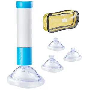 fathersdaygift VEVOR Choking Rescue Device, Portable Airway Clear Anti Choking Suction Device with 4 Multi-size Masks and 1 Storage Bag, First Aid Kit for Removing Blocked Objects, for Home, School, Travel