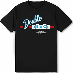 Double Deuce Road House Funny Black T Shirt Full Size